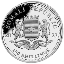 African Wildlife: Somali Elephant 1 oz Silver 2023 Privy Mark 'Year of the Rabbit'