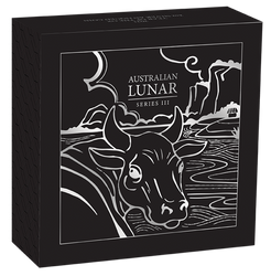 Lunar III: Rok Bawoła 2 uncje Srebra 2021 Antique Finish