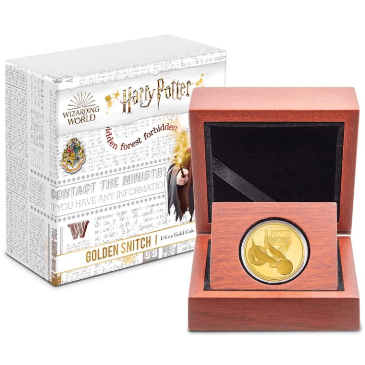 Niue: Harry Potter klasszikus - Arany snitch 1/4 uncia arany 2022 Proof