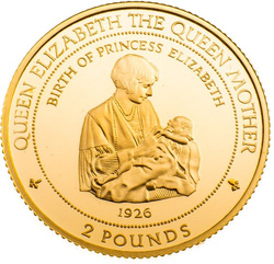Falkland Islands Królowa Matka 2 Pounds 1998 Proof