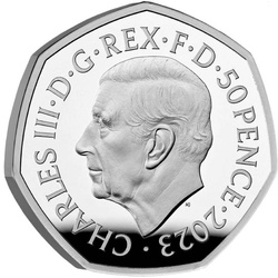 Star Wars: Luke Skywalker y la Princesa Leia 50p Plata de color 2023 Prooflike