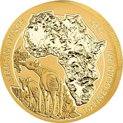 Rwanda: African Ounce - Okapi 1 oz Gold 2021