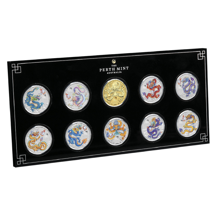 Perth Mint: Lunar III - Year of the Dragon 1/2 oz Silver 10 Coin Set 2024