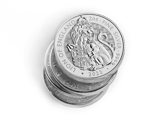 The Royal Tudor Beasts: Lion of England 2 oz Silver 2022