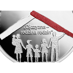 Je crois en la Pologne - Famille polonaise colorée 10 zł Argent 2023 Proof