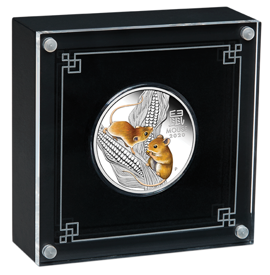 Lunar III: Año del Ratón Set 1 oz Plata 2020 Proof Coloured Premiere 01.10