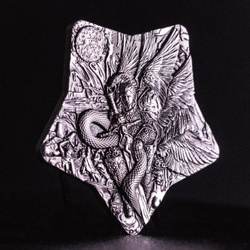 Lucifer 2 uncje Srebra 2023 Stackable High Relief Antiqued