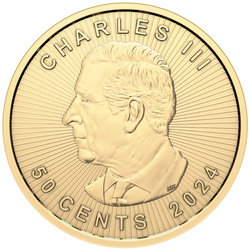 Feuille d'érable canadienne 1 gramme d'or 2024