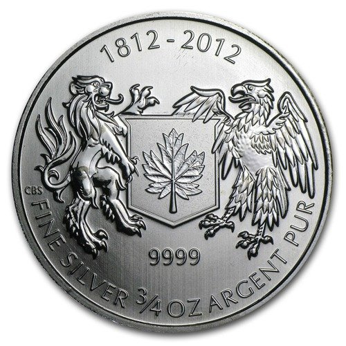 Guerra británico-estadounidense 1,5 onzas Plata 2012
