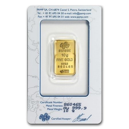 10 gramů zlatý slitek Pamp Róża