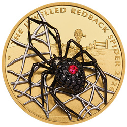 Moneda de oro The Jewelled Redback Spider 2 onzas de oro 2026 Diamond Proof