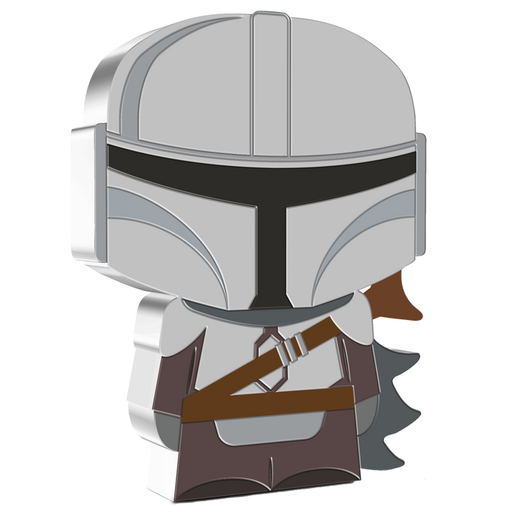 Niue: Star Wars – The Mandalorian Chibi Coin, koloriert, 1 Unze Silber, 2021, Polierte Platte