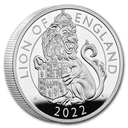 Les bêtes royales Tudor : Lion d'Angleterre 2 onces d'argent 2022 Proof