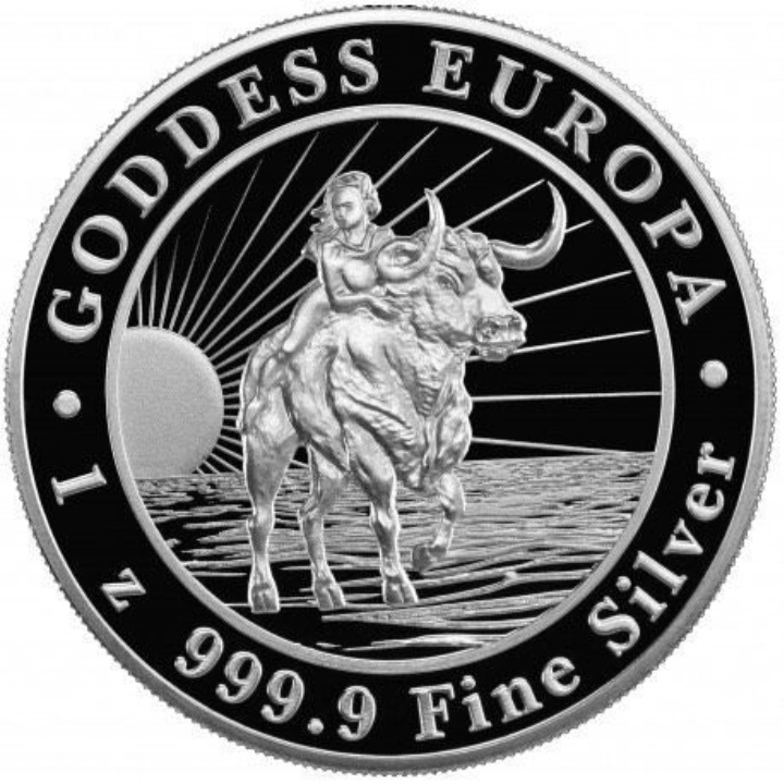 Tokelau: Goddess Europa 1 uncja Srebra 2021