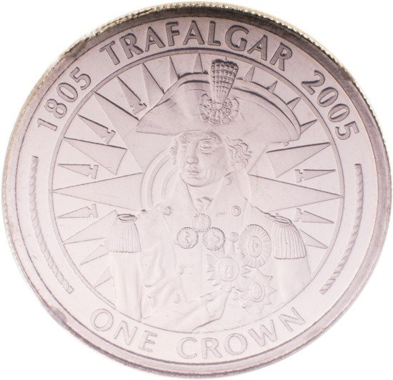 Gibraltár: Trafalgari csata Egy korona 2005 Proof