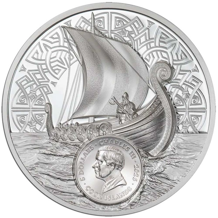 Islas Cook: Vikingos salvajes 1 onza de plata 2026 Proof