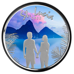 St. Lucia Couple colorée 1 once d'argent 2022 Proof