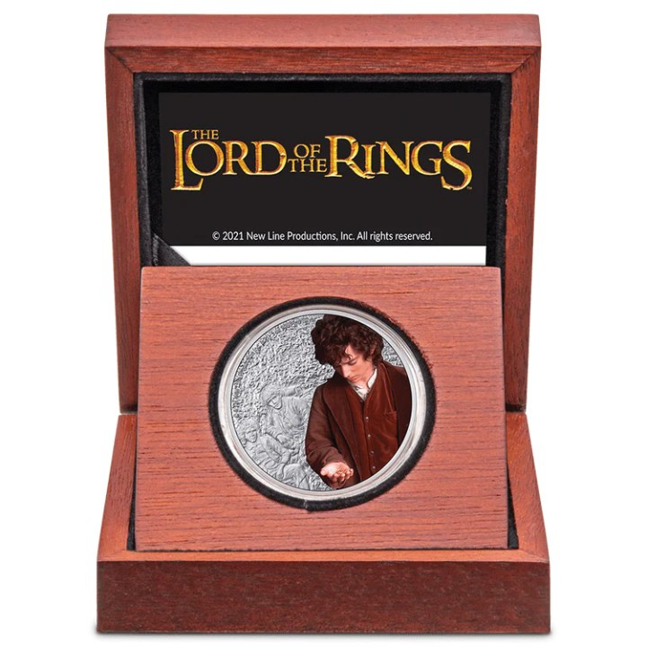 Niue: The Lord of the Rings - Frodo Baggins kolorowany 1 uncja Srebra 2021 Proof
