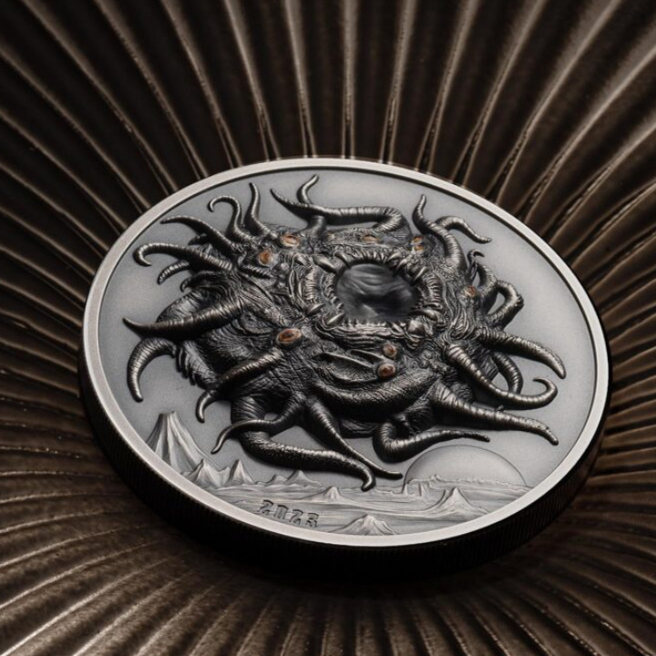 Palau: H.P. Lovecraft - Azathoth kolorowany 3 uncje Srebra 2023 Ultra High Relief Antiqued Coin