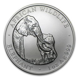 Vida salvaje africana: Elefante 1 oz Plata 2001