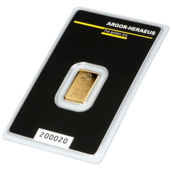 2 grammes Lingot d'or Argor Heraeus