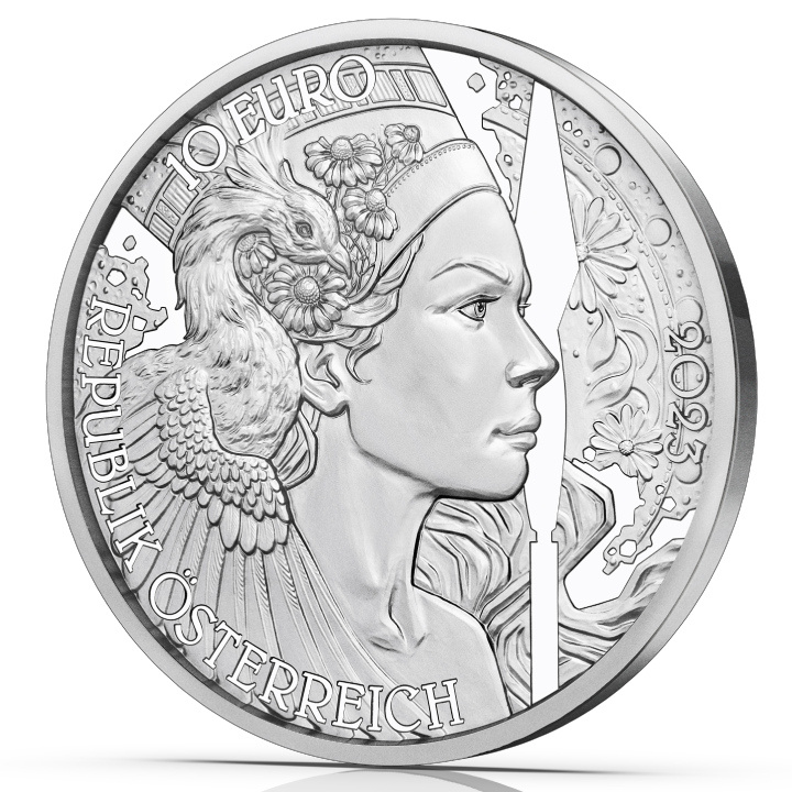 The Chamomile coloured 10 Euro Silver 2023 Proof Coin
