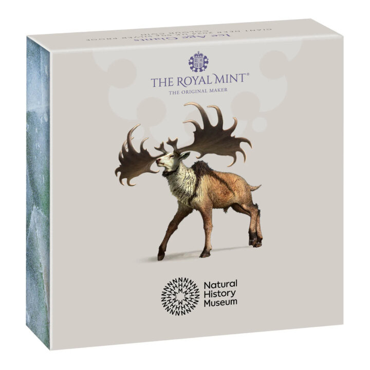 Ice Age Giants - Giant Deer colorato 50p Argento 2024 Proof