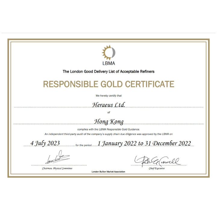 Lingotto Heraeus 1000 grammi d'argento LBMA GD Refiner