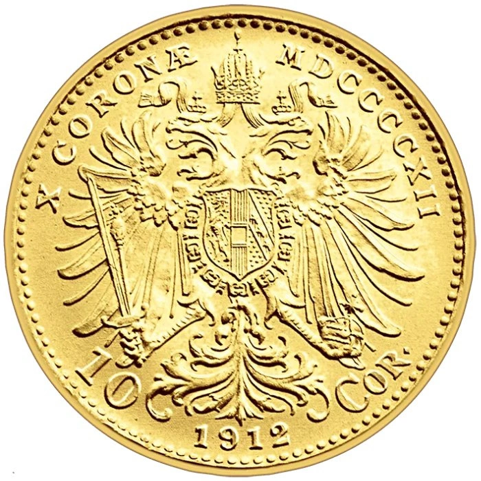 Monedă de aur Austria 10 coroane Franz Joseph I New Minting