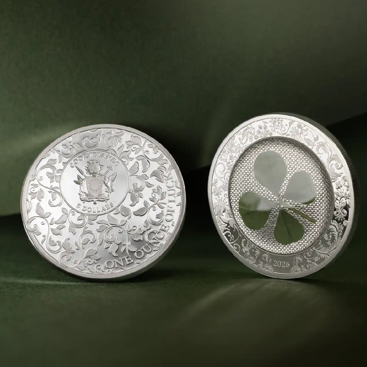 Cookovy ostrovy Four-leaf Clovers - Ounce of Luck 1 oz stříbra 2026 ...