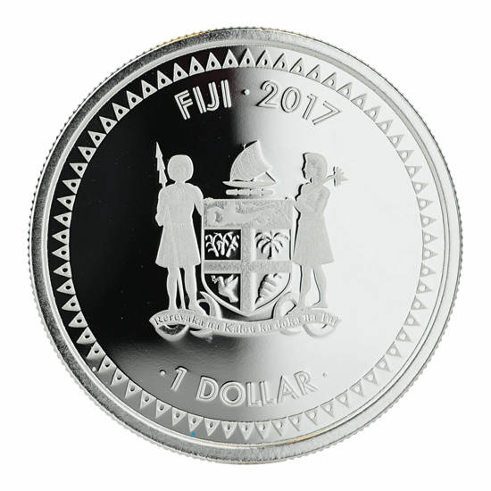 Fiji: Mermaid Rising kolorowany 1 uncja Srebra 2018 Proof