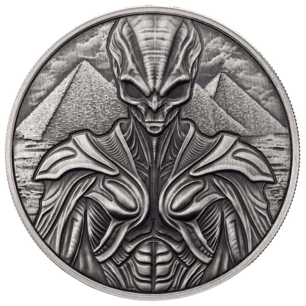 Silver Coin Scottsdale Mint: Alien 1 oz Silver 2025 Antiqued Coin ...