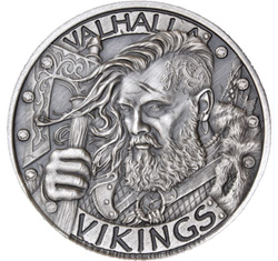 Vikings 1 oz Plata 2022 Moneda Redonda Anticuada