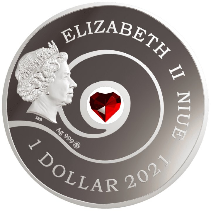 Niue: Love Coin $1 Silver 2021 Proof