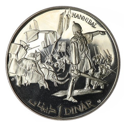 Tunézia: Habib Bourguiba - Hannibal 1 dinár 1969