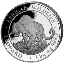 Faune africaine : Léopard 1000 grammes d'argent 2023