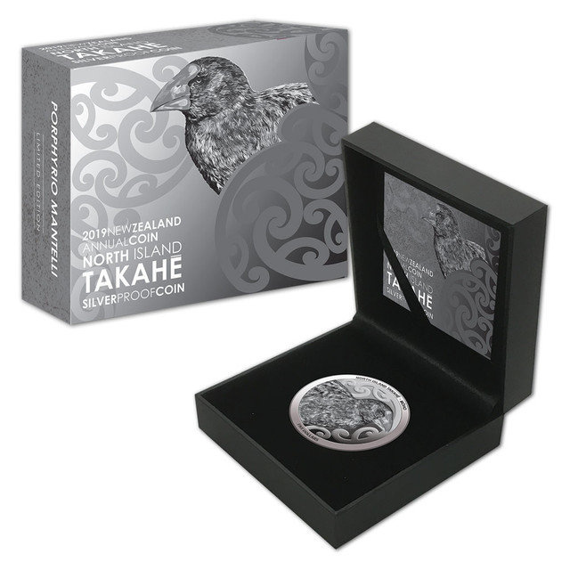 Takahe de la Isla Norte 1 oz Plata 2019 Proof