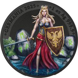 Germania coloreada 1 oz Plata 2025 (Plata Negra) WMF Edition