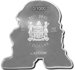 Street Fighter: Mini Fighter Ken coloreado 1 oz Plata 2021 Proof