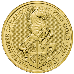 Bestias de la Reina: Caballo Blanco Hannoveriano 1 oz Oro 2020