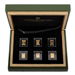 Isole Salomone: Set di 6 lingotti-monete Gold Panda Tribute Edition 3 grammi d'oro 2017
