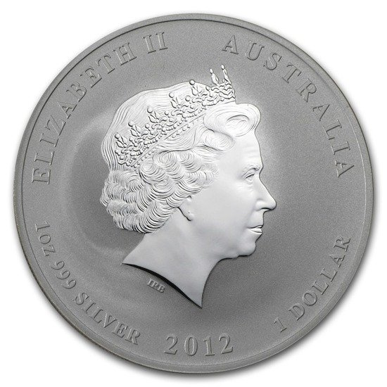 Lunar II: Rok Smoka pozłacany 1 uncja Srebra 2012