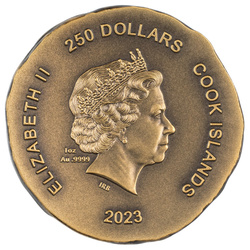Islas Cook: Búho de Atenea 1 oz Oro 2023 Ultra High Relief Antiqued Coin