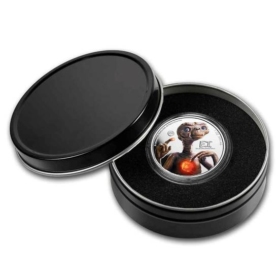 Niue: E.T. színes – a film 40. évfordulója 1 uncia ezüst 2022 UV-fényben világító (fém csomagolás)