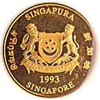 Singapore Lion: Set of 5 coins 1.9 oz Gold 1993