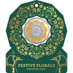 Décoration de Noël - Festive Floral colorée 50c Cuivre-nickel 2024