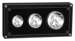 Perth Mint: Lunar III -Year of the Rabbit: Three-coin set Silber 2023 Proof