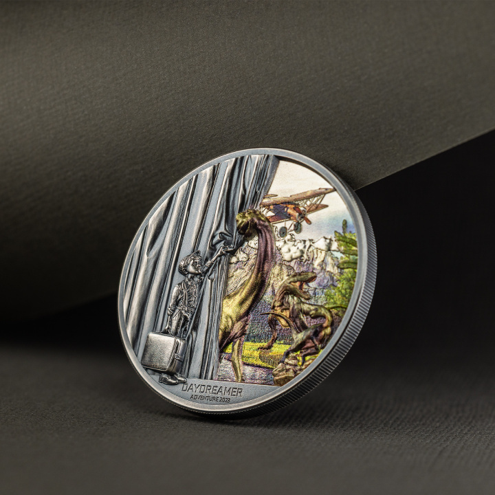Palau: Daydreamer – Adventure kolorowany 2 uncje Srebra 2023 Ultra High Relief Antiqued Coin