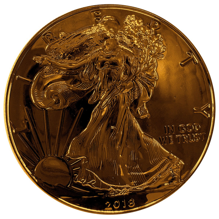 Americký orel 1 unce stříbra 2018 Black Rhodium Gilded Rose