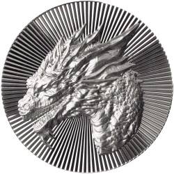 Medalie de argint Scottsdale Mint: Dragon Stacker 2 uncii de argint
